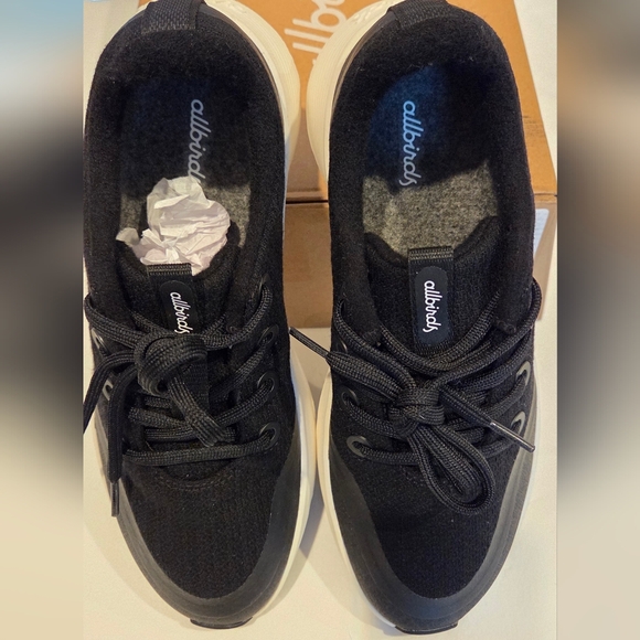 Allbirds Black and White Runner Protect Sneakers - Picture 7 of 7